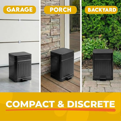 Small Dog Poop Trash Can Outside, 1.3 Gal Stainless Steel Dog Waste Trash Can - Image 6