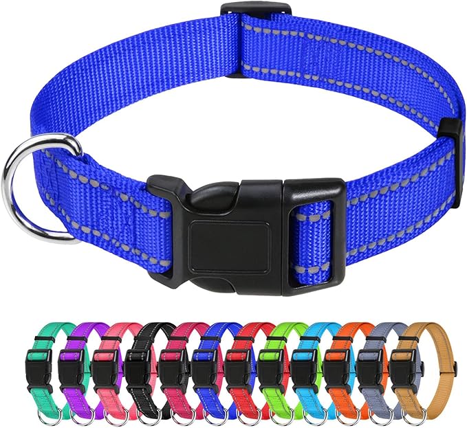 TagME Reflective Nylon Dog Collars, Adjustable Classic Pet Collar by TagME