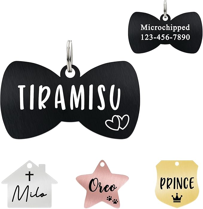 Ultra Joys Cat ID Tag Personalized Pet Tags, Durable Stainless Steel Small Pet by UltraJoys