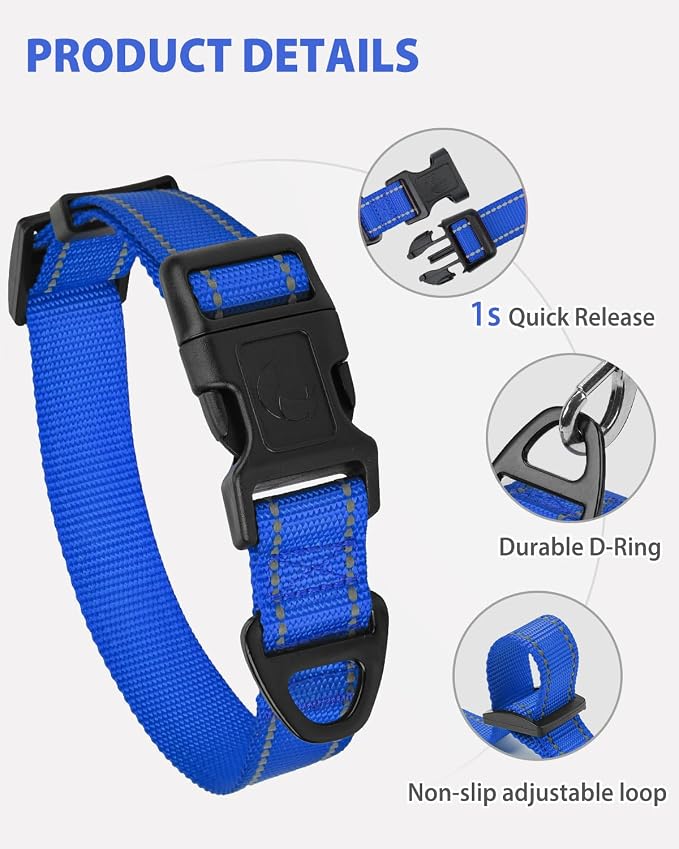Joytale Small Dog Collar, Reflective and Adjustable Nylon Collar - Image 4