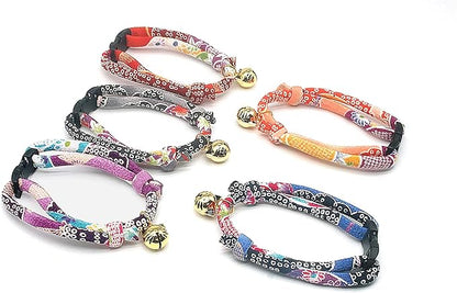 PetSoKoo Cat Collar with Kitty Face Bell. Cute Japan Chirimen Kitten Collar. - Image 3
