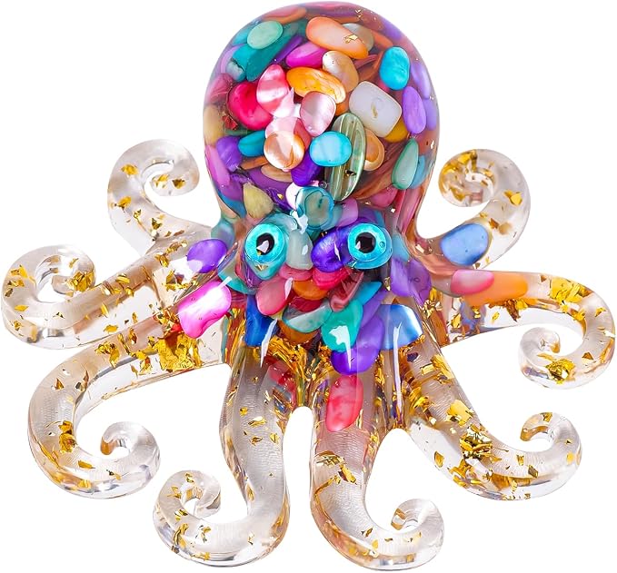 Octopus Decor Aquarium Decorative Resin Glass by RJINGSHICRYSTAL