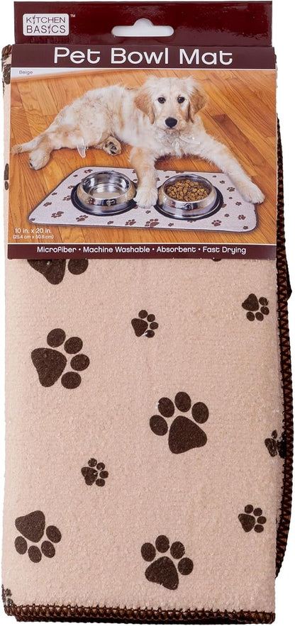 Kitchen Basics Microfiber Pet Bowl Feeding Mat, Anti-Skid and Absorbent by Unknown
