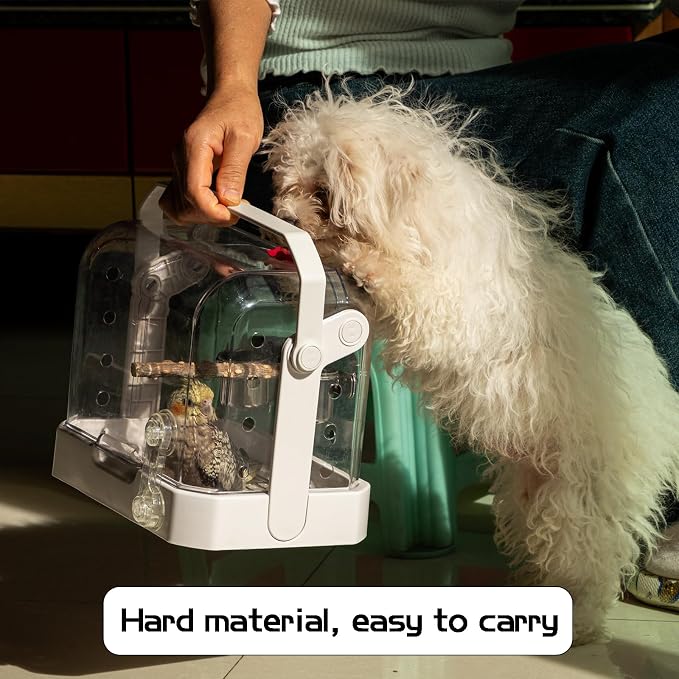 Bird Travel Cage, 10×6.7×8.3 Inches Waterproof & Sturdy Pet Carrier - Image 7