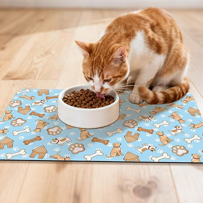Dog Food Mat for Pet Cat Food Mat, Non-Slip Cat Pet Feeding Mats for Floor - Image 3