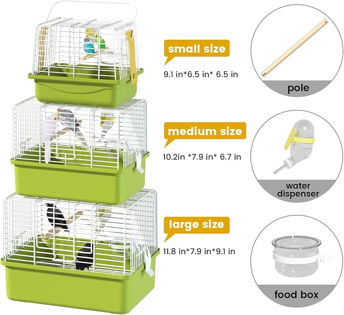 Small Bird cage, Travel Cage for Birds and Small Animals, Parakeet cage - Image 3