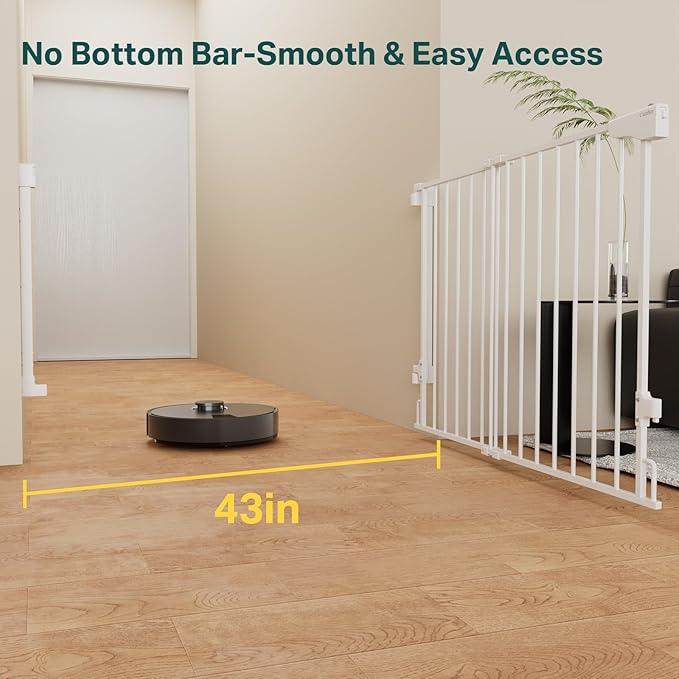 Cumbor 29.2–43" Baby Gate for Stairs, Wall-Mounted, Expandable No Bottom Bar - Image 2