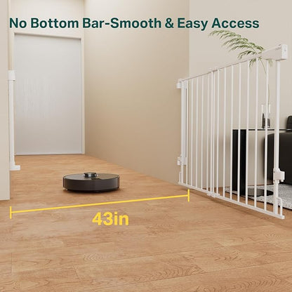 Cumbor 29.2–43" Baby Gate for Stairs, Wall-Mounted, Expandable No Bottom Bar - Image 2