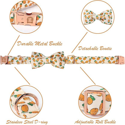 Easter Dog Collar with Bowtie, Cute Carrot Easter Dog Collar with Metal Buckle - Image 3