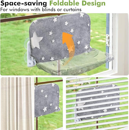 Cat Window Perch, Glow in The Dark Cordless Foldable Pet Hammock Bed - Image 6