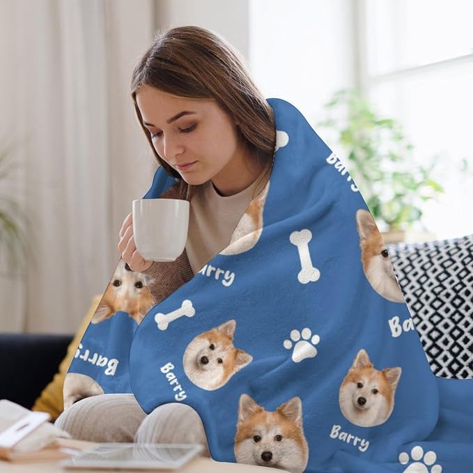 Personalized Paw Print Dog Blanket - Image 4