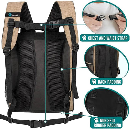 PetAmi Dog Backpack Carrier for Small Large Cat, Ventilated Pet Hiking Backpack - Image 5