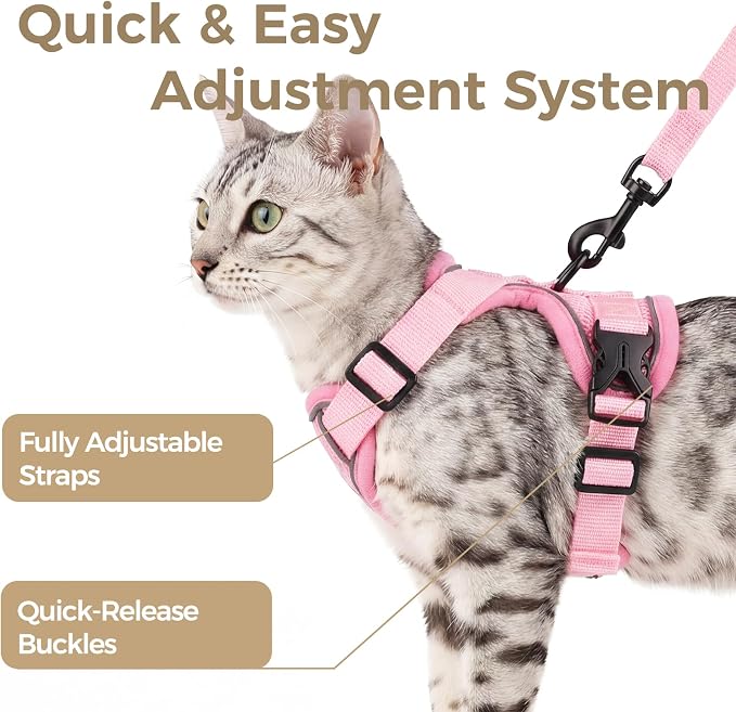 Cat Harness and Leash Set Escape Proof Tactical Large Kitten Harness Emotional - Image 4
