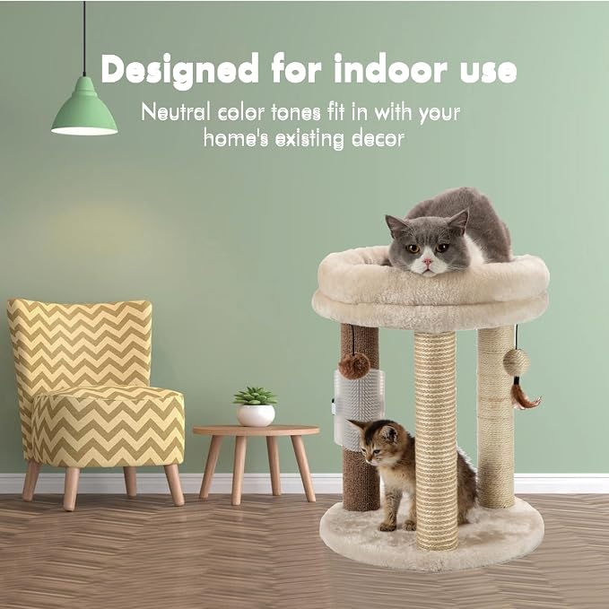 MECOOL 4in1 Small Cat Tree, Scratching Post - Image 5