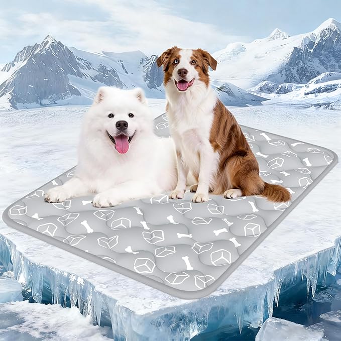 Rywell Dog Cooling Mat 2.0, Elegant Grey, Extended Cooling by Rywell