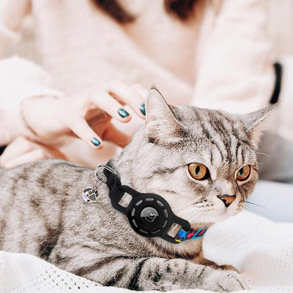 BINGPET AirTag Cat Collar with Bells, Upgraded Safety Elastic Cat Collar with - Image 7