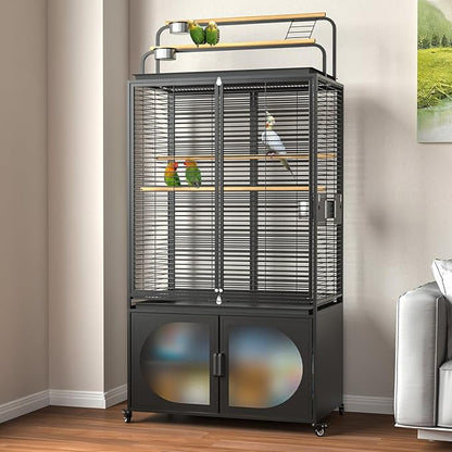 GDLF 72-Inch Bird Cage with Play Top, Parakeet Cage with Rolling Storage by GDLFGoodLife