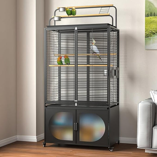 GDLF 72-Inch Bird Cage with Play Top, Parakeet Cage with Rolling Storage by GDLFGoodLife