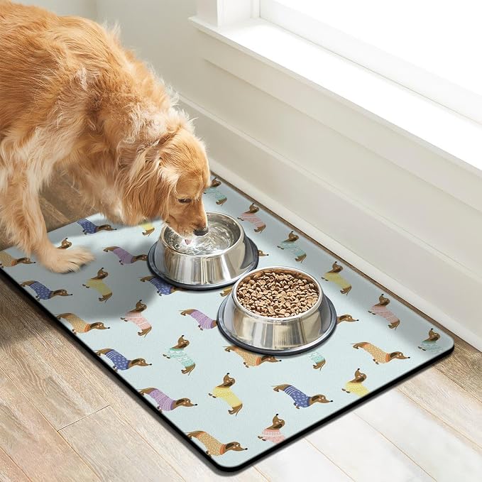 Dachshund Dog Food & Water Mat, Pet Feeding Mat - Image 3