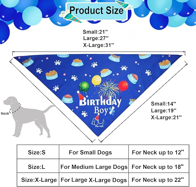 ADOGGYGO Dog Bandana Hat Set for Birthday Party Supply, Boy Girl Puppy Birthday - Image 3