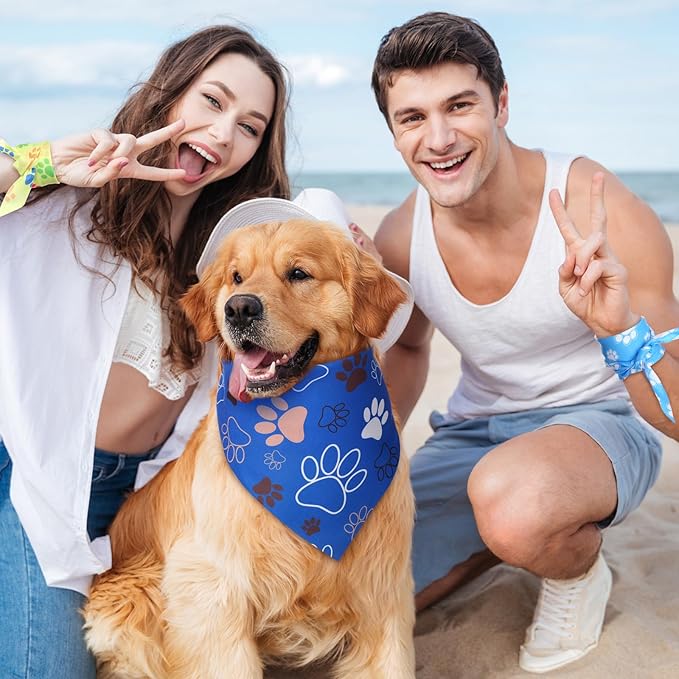 Weewooday 50 Pcs Paw Print Dog Bandanas Bulk - Image 6
