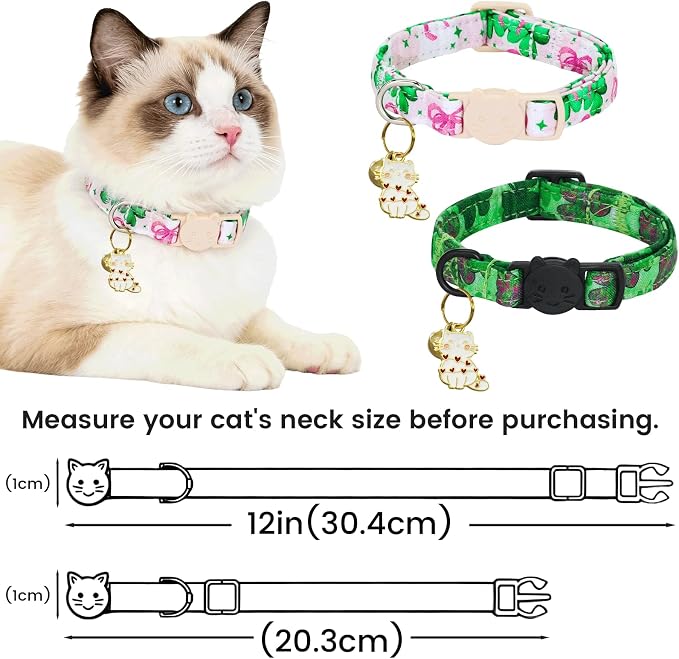 Elegant little tail 2 Pack Cat Collar- St. Patrick's Cat Collars Breakaway - Image 6