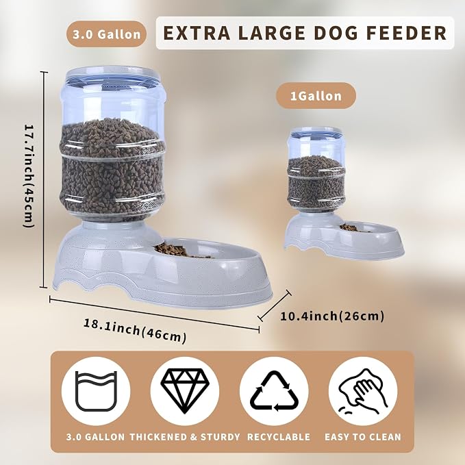 Automatic Dog Feeders, 3 Gallon Capacity Gravity Food Dispenser - Image 3