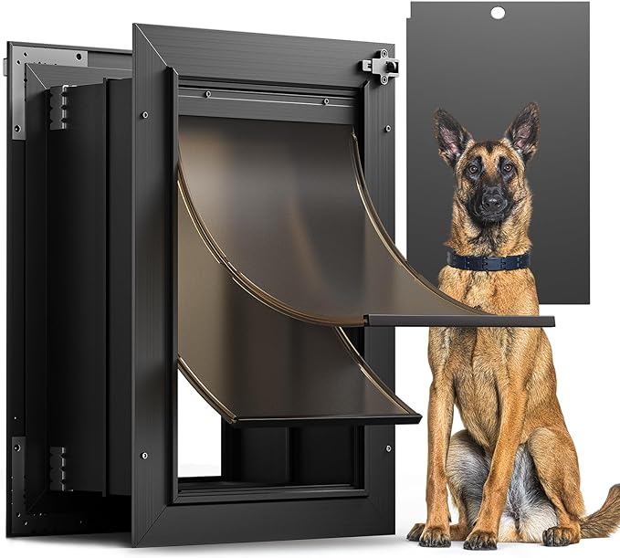Dog Door for Wall, All Aluminum Large Doggy Door Doggie door, Pet Door Easy to by HomePage