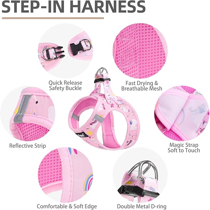 PUPTECK Adjustable Dog Harness Collar and Leash Set, Step in No Pull Pet Harness - Image 2