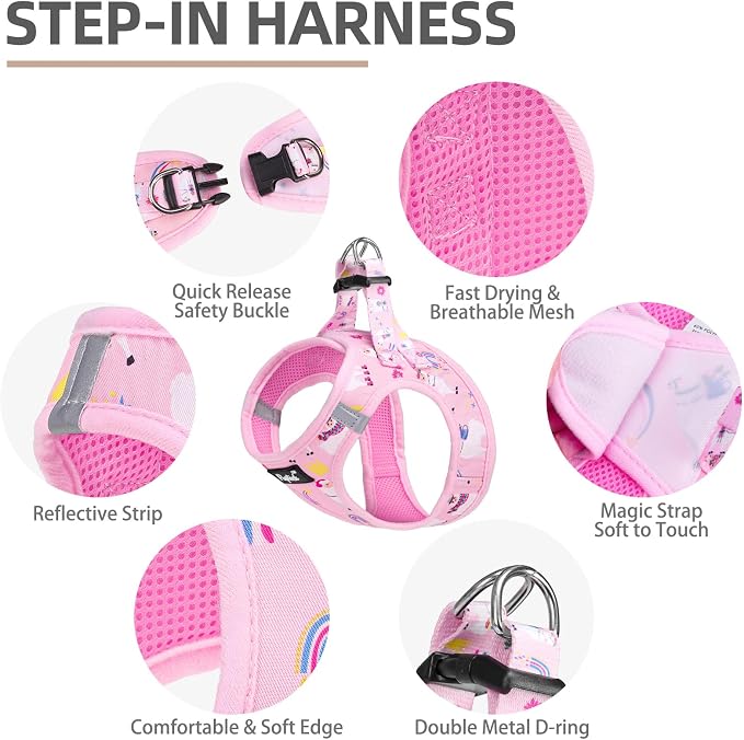 PUPTECK Adjustable Dog Harness Collar and Leash Set, Step in No Pull Pet Harness - Image 2