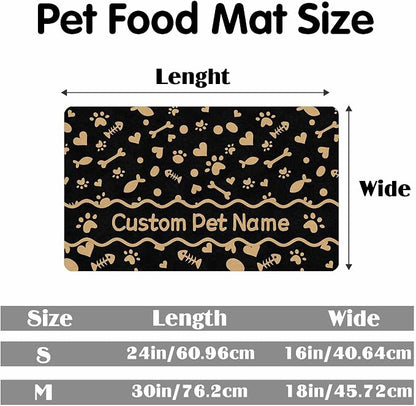 Personalized Dog Cat Mat with Name Photo Custom Placemat Feeding Mats - Image 2