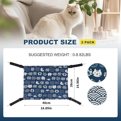 2 Pieces Cat Hammock for Cage Hanging Reversible, Soft Pet Cage Hammock - Image 4
