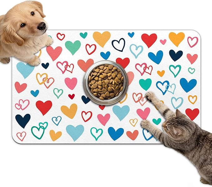 Dog Food Mat for Bowls, Absorbent Quick Dry Dog Cat Mats for Food and Water by Unknown