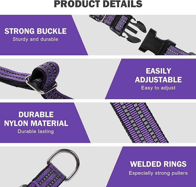 Hikiko Martingale Collar for Dogs Reflective Nylon Dog Collar - Image 4