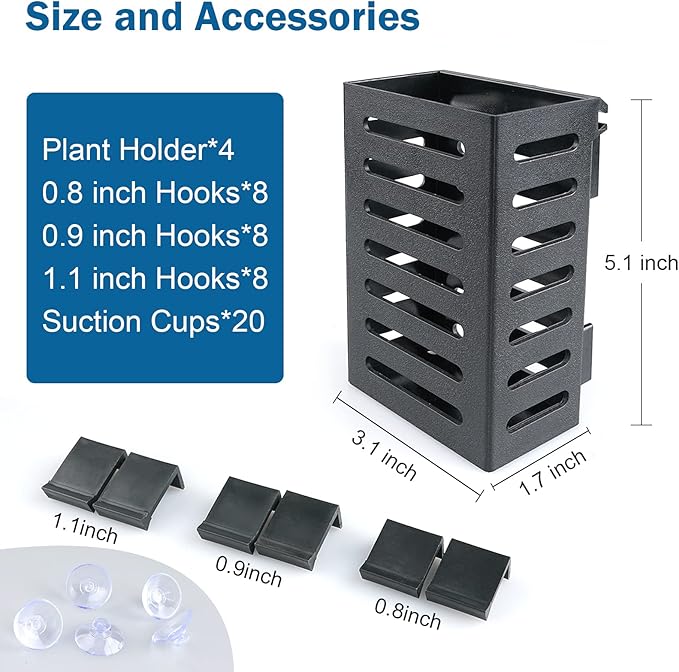 Aquarium Plant Holder 4 PCS Hanging Aquatic Plant Pot - Image 6