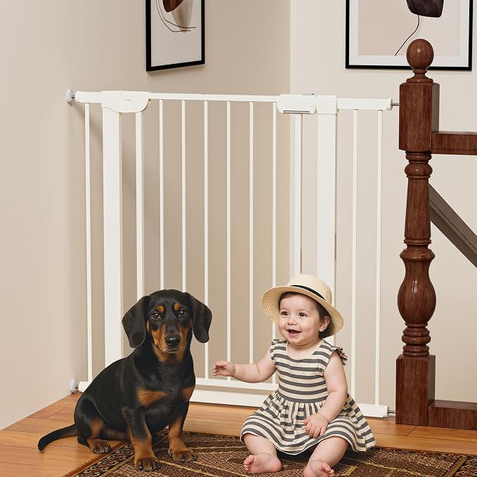29.5-40.6" Magnetic Baby Gate for Stairs, Baby Safety Essentials, Auto Close by Mutak