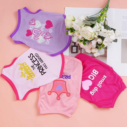 4 Pack Dog Shirts Summer Printed Puppy Clothes Cute Sleeveless Pet T Shirts Dog - Image 3