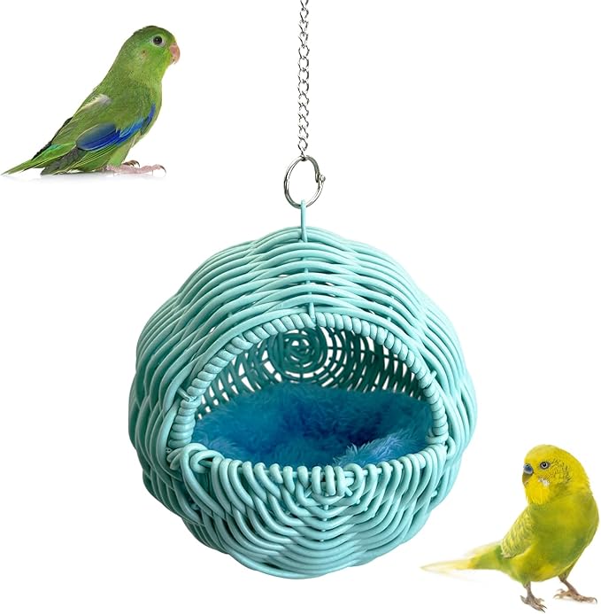 BNOSDM Rattan Parrot Nesting House Bird Nest Parakeet Hanging Swing Soft by BNOSDM