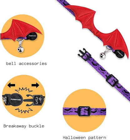 1 PC Bat Wing Cat Collar with Bell, Adjustable Kitten Collar with Safety - Image 4