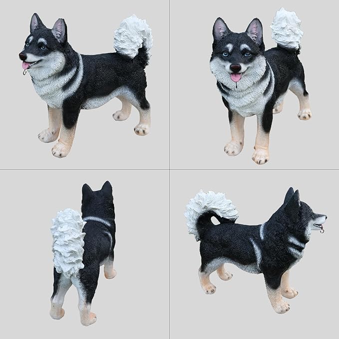 Akita Statue Outdoor Decorations – Outdoor Dog Statue Standing Black Akita - Image 3