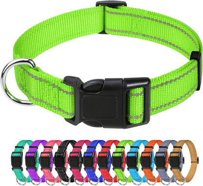 TagME Reflective Nylon Dog Collars, Adjustable Classic Collar by TagME