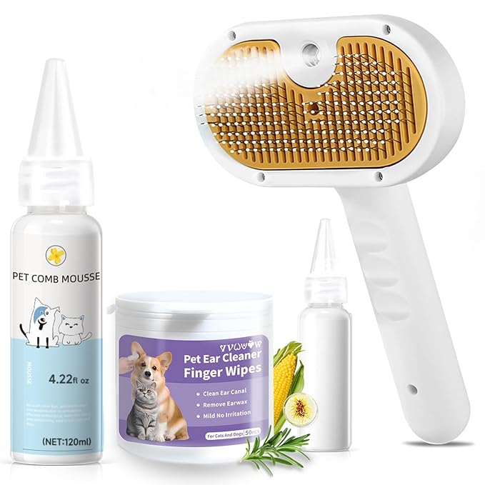 Pet Steam Brush for Dog & Cat – shower bath brush – Steam for Shedding & by VVWVVW