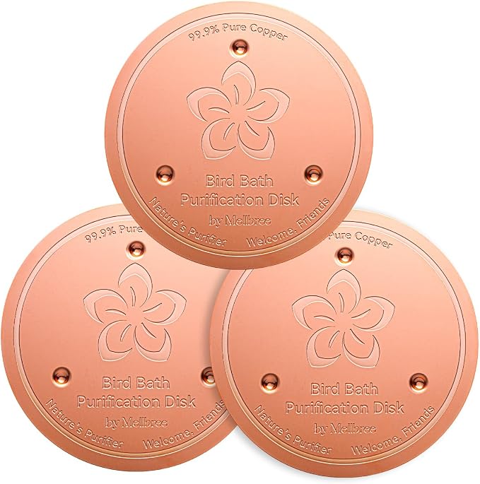 Mellbree 3-Pack Bird Bath Copper Disk, 0.6mm Reinforced 99.99% Pure Copper by Mellbree