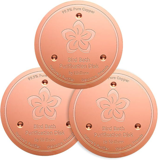 Mellbree 3-Pack Bird Bath Copper Disk, 0.6mm Reinforced 99.99% Pure Copper by Mellbree