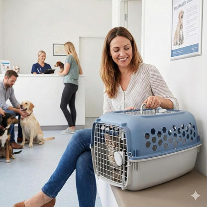 Portable Double Door Plastic Pet Carrier - Image 7