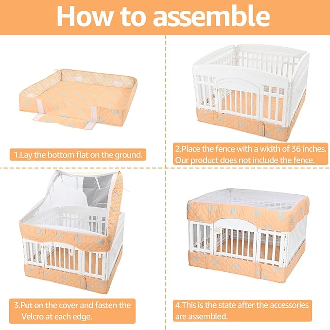 PJYuCien Dog Playpen Bottom Pad and Cover Fits - Image 6