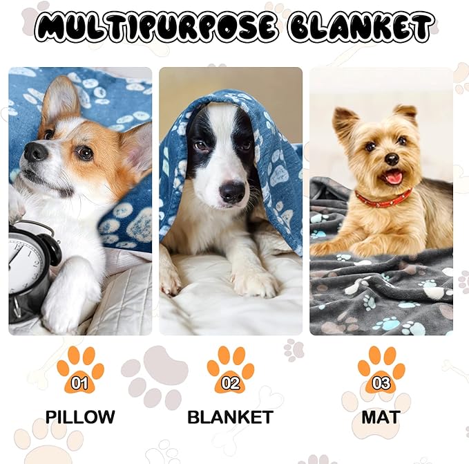 Rezutan Dog Blankets for Medium Pet, 3 Pack Blanket Fuzzy Cat Blankets Washable - Image 7