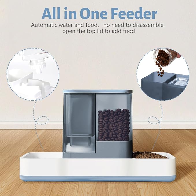 Yummy Sam Automatic Small Pet Feeder and Water Dispenser, 2 in 1 Gravity Cat - Image 3
