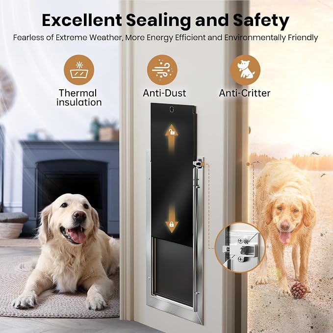Cat Door, All Aluminum Small Dog Doggy Doggie Door - Image 4