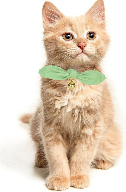 Bunny Ear Cat Collar with Bell and Bow Tie, Breakaway Cute Bowtie Kitten Collars - Image 6